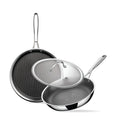 Stahl Artisan Hybrid Combo – Dosa Tawa 28cm + Fry Pan 24cm + Glass Lid (24cm)