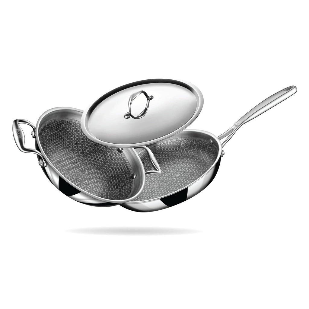 Stahl Artisan Hybrid Combo – Kadhai 24cm + Fry Pan 24cm + SS Pro Lid (24cm)