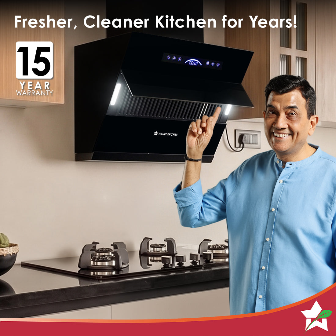 Ultra Slant 60cm Filterless Auto-clean Kitchen Chimney with Oil Collector, BLDC Motor, Suction 2000 m3/hr, Motion Sensor + Touch Control, 15-Yr Warranty on Motor & 5-Yr Comprehensive, Black