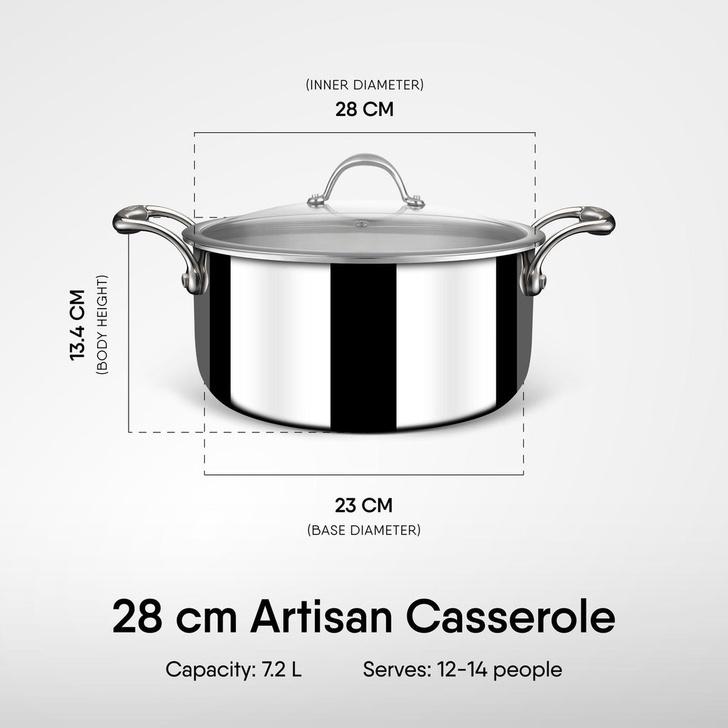 Engrave - Steel Sauce Pot / Casserole - Triply Artisan Series