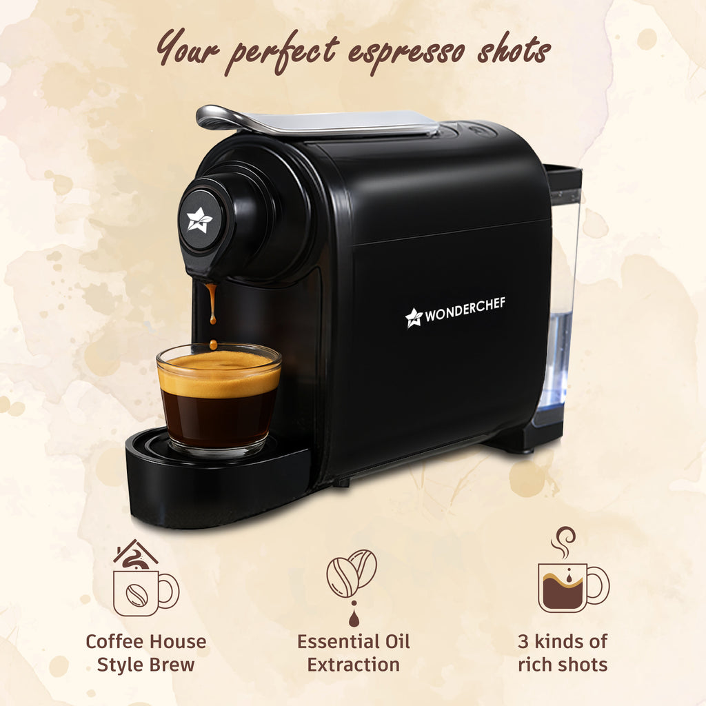 Regalia Capsule Coffee Machine with Frother | Perfect Coffee Base | Compatible with Starbucks and Coffeeza Capsules | 3 Coffee Shot options - Ristretto, Espresso, Lungo | Patented Capsule Ejection System | 1400W | 2 Year Warranty