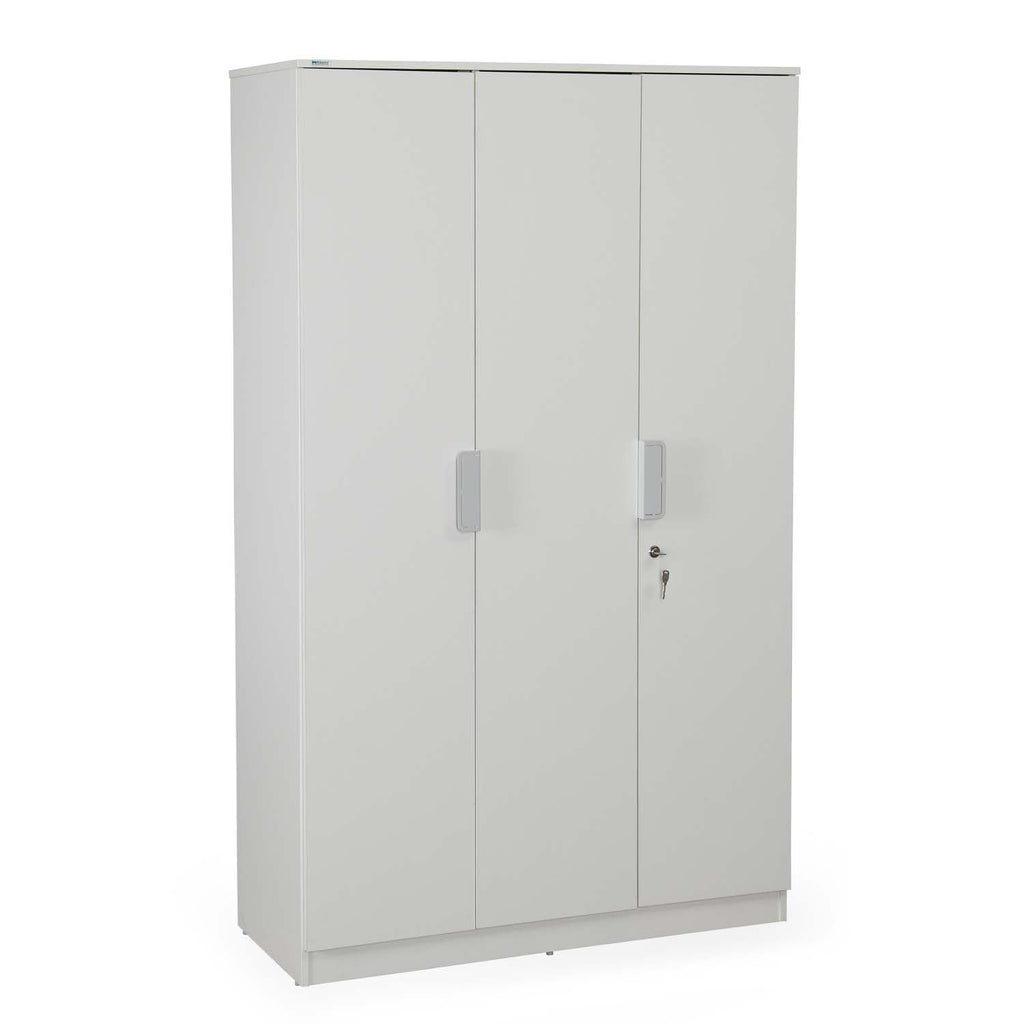 Nilkamal Joyce 3 Door Wooden Wardrobe for Bedroom | Almirah with 8 Shelves & 1 Hanging Rod | Clothes Cupboard | Engineered Wood | Frosty White