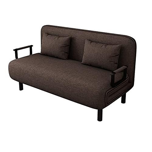 Royal Interiors 3 Seater Foldable Sofa with Cushion & Armrests, Convertible Tri-Fold Sofa Cum Bed Couch with 5-Position Adjustable Backrest, 3 in 1 Multi-Functional Sofa for Living Room (Coffee Brown)