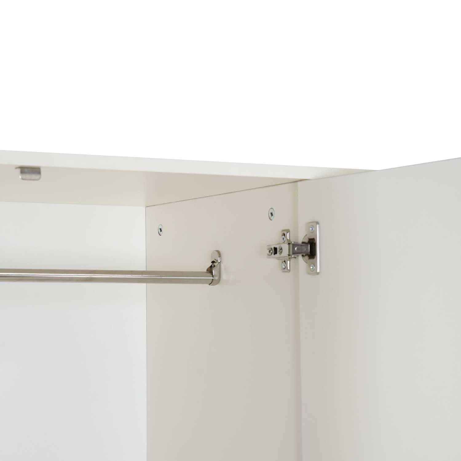 Nilkamal Joyce 3 Door Wooden Wardrobe for Bedroom | Almirah with 8 Shelves & 1 Hanging Rod | Clothes Cupboard | Engineered Wood | Frosty White