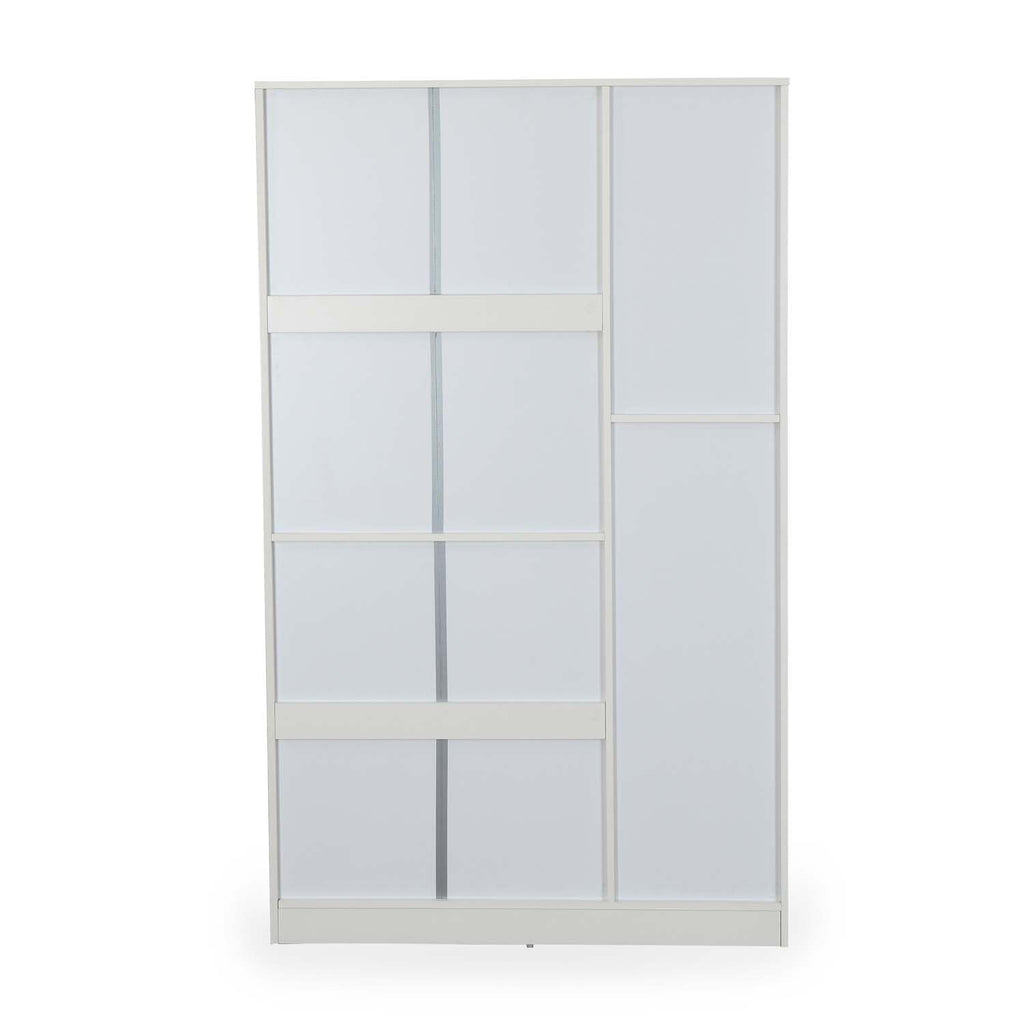 Nilkamal Joyce 3 Door Wooden Wardrobe for Bedroom | Almirah with 8 Shelves & 1 Hanging Rod | Clothes Cupboard | Engineered Wood | Frosty White