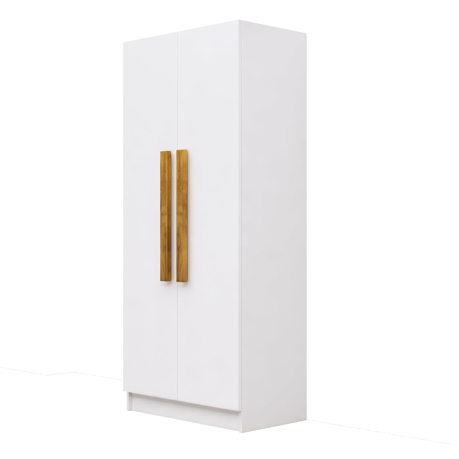 Bniture 2 Door Wooden Wardrobe for Bedroom | Almirah for Clothes with 4 Shelves, Engineered Wood Wardrobe for Clothes | Cupboard for Bedroom (46D x 80W x 182H CM) | 3 Years Warranty (Frosty White)