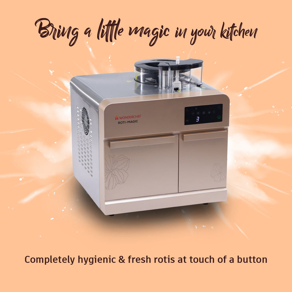 Roti Magic, Fully Automatic Electric Roti Maker Machine for Homemade Hot Fresh Rotis, Dough Kneading, Rolling and Baking, Easy to Use, 12+ rotis in 15 mins, 2-Yr Warranty