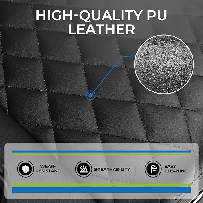 GTPLAYER Big and Tall Office Chair, High Back PU Leather Gaming Chair with Footrest, Executive Ergonomic Office Chair with Pocket Spring Lumbar Support and with Outward Fixed Soft Armrests (Black)