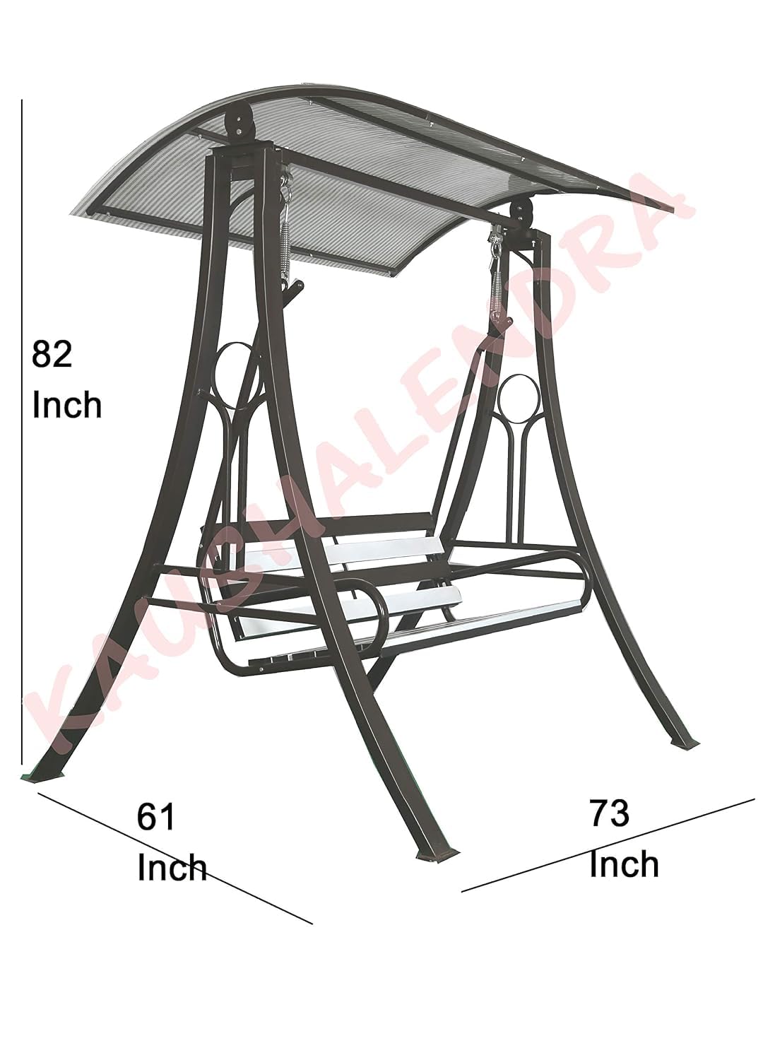 Outdoor Swings Jhula with Roof Hammock Chair - 3 Seater, High-Strength Iron, 350 kg Capacity, Black