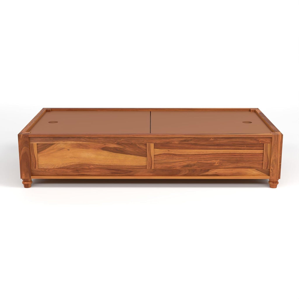 Wood Divana Cot for Home Hall || Diwan Cum Bed with Storage || 3 Seater Sofa Cum Couch || Divan Bed for Living Room || Without Pillow&Mattress (Natural)