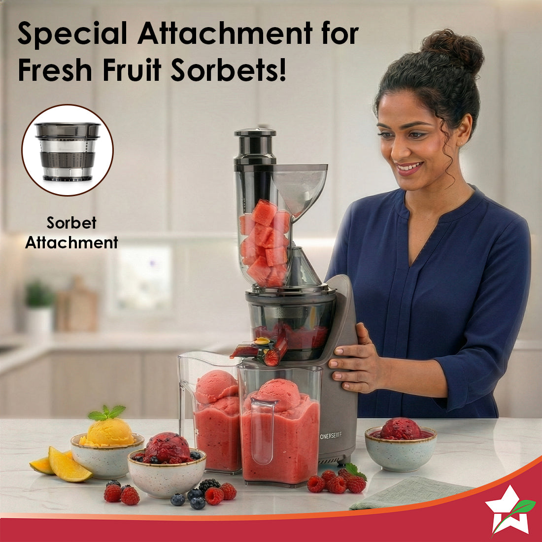Regalia Full Fruit Cold Press Slow Juicer | 55 RPM Slow Juicer Retains Higher Nutrients | 240W powerful DC motor | Easy to Clean | 5-Year Motor Warranty