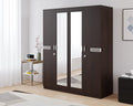 Nilkamal Riva 4 Door Wooden Wardrobe With Mirror for Bedroom | Almirah with 2 Hanging Rods, 6 Shelves, 2 Lockable Drawers | Clothes Cupboard | Engineered Wood | New Wenge