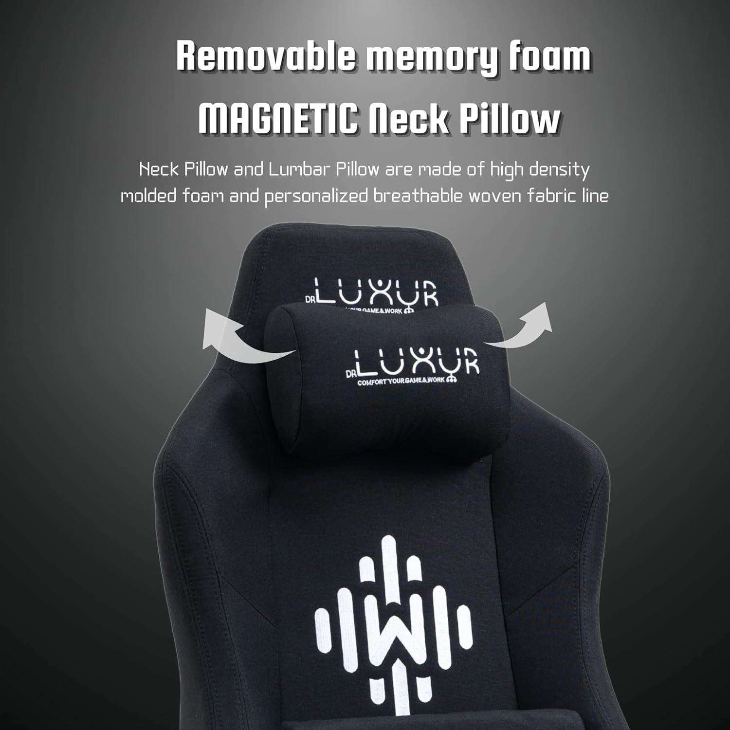Dr Luxur® 2026 Edition Weavemonster Ergonomic Gaming Chair | Chair For Office Work | Honeycombed Fabric | Magnetic Neck Pillow | Portable Lumbar Pillow | Footrest | 4D Armrest with 180 Recline (Black)