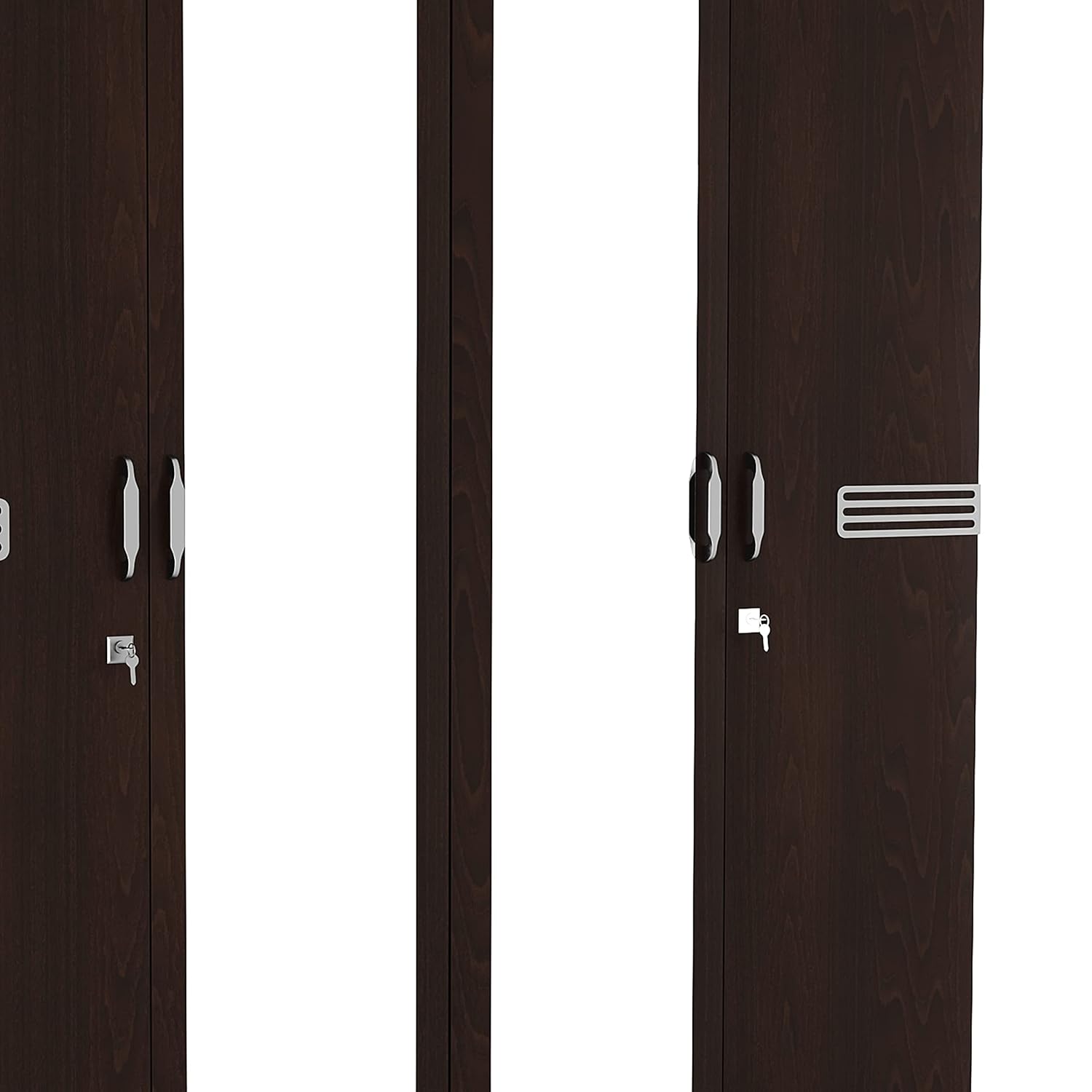 Nilkamal Riva 4 Door Wooden Wardrobe With Mirror for Bedroom | Almirah with 2 Hanging Rods, 6 Shelves, 2 Lockable Drawers | Clothes Cupboard | Engineered Wood | New Wenge
