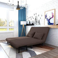 Royal Interiors 3 Seater Foldable Sofa with Cushion & Armrests, Convertible Tri-Fold Sofa Cum Bed Couch with 5-Position Adjustable Backrest, 3 in 1 Multi-Functional Sofa for Living Room (Coffee Brown)