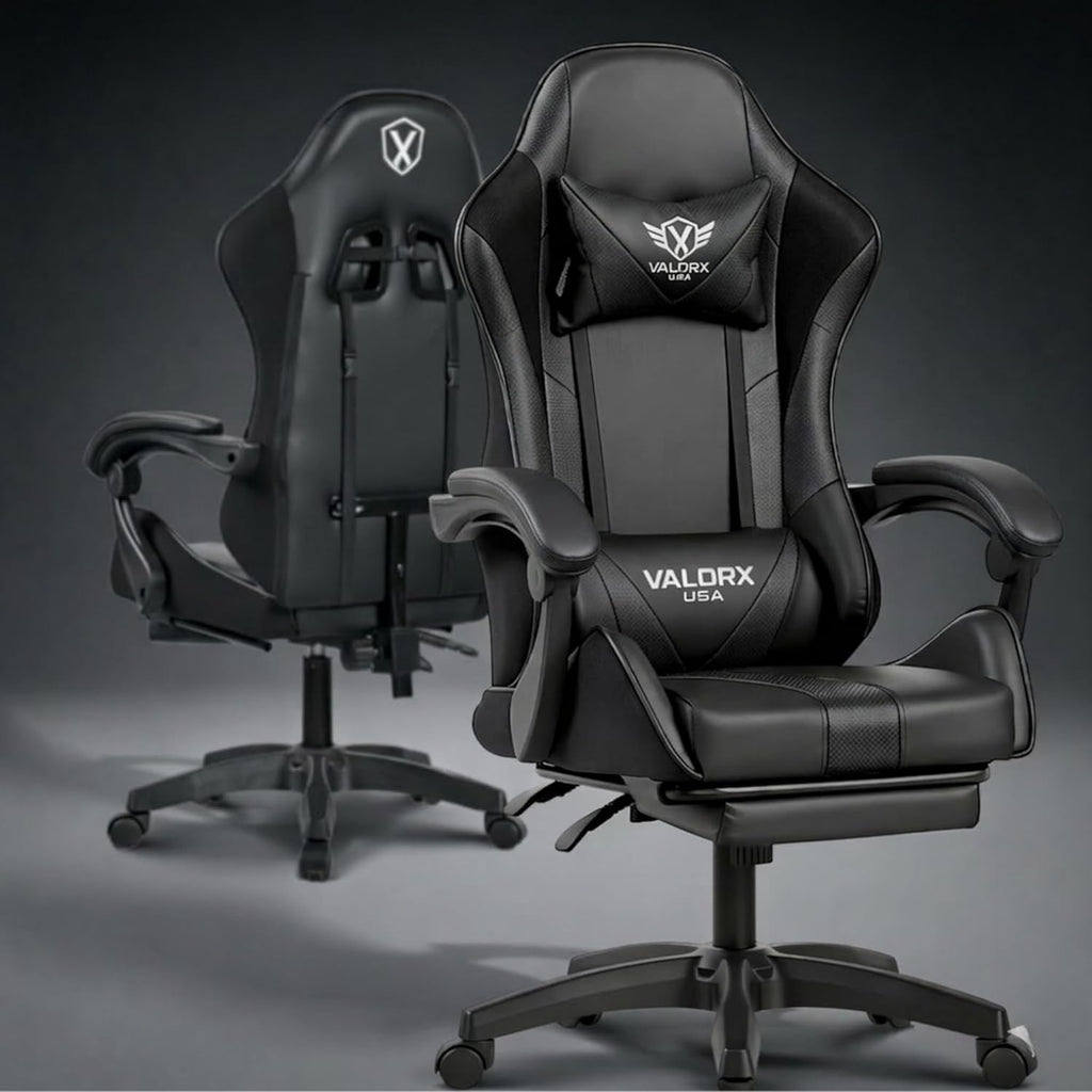 Warrior 2026 Edition Gaming & Office Ergonomic Chair | Vegan Leather | High Back 135° Recliner | Adjustable Height & Linkage Armrest | Lumbar Support | 360° Swivel | 3 Year Warranty, Black