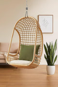 IRA Rattan Modern Swing Chair for Home (Only Swing) - Brown, Wood, Rattan - Maximum Weight 90 kg - Single Seater - Indoor/Outdoor
