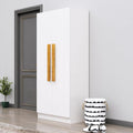 Bniture 2 Door Wooden Wardrobe for Bedroom | Almirah for Clothes with 4 Shelves, Engineered Wood Wardrobe for Clothes | Cupboard for Bedroom (46D x 80W x 182H CM) | 3 Years Warranty (Frosty White)