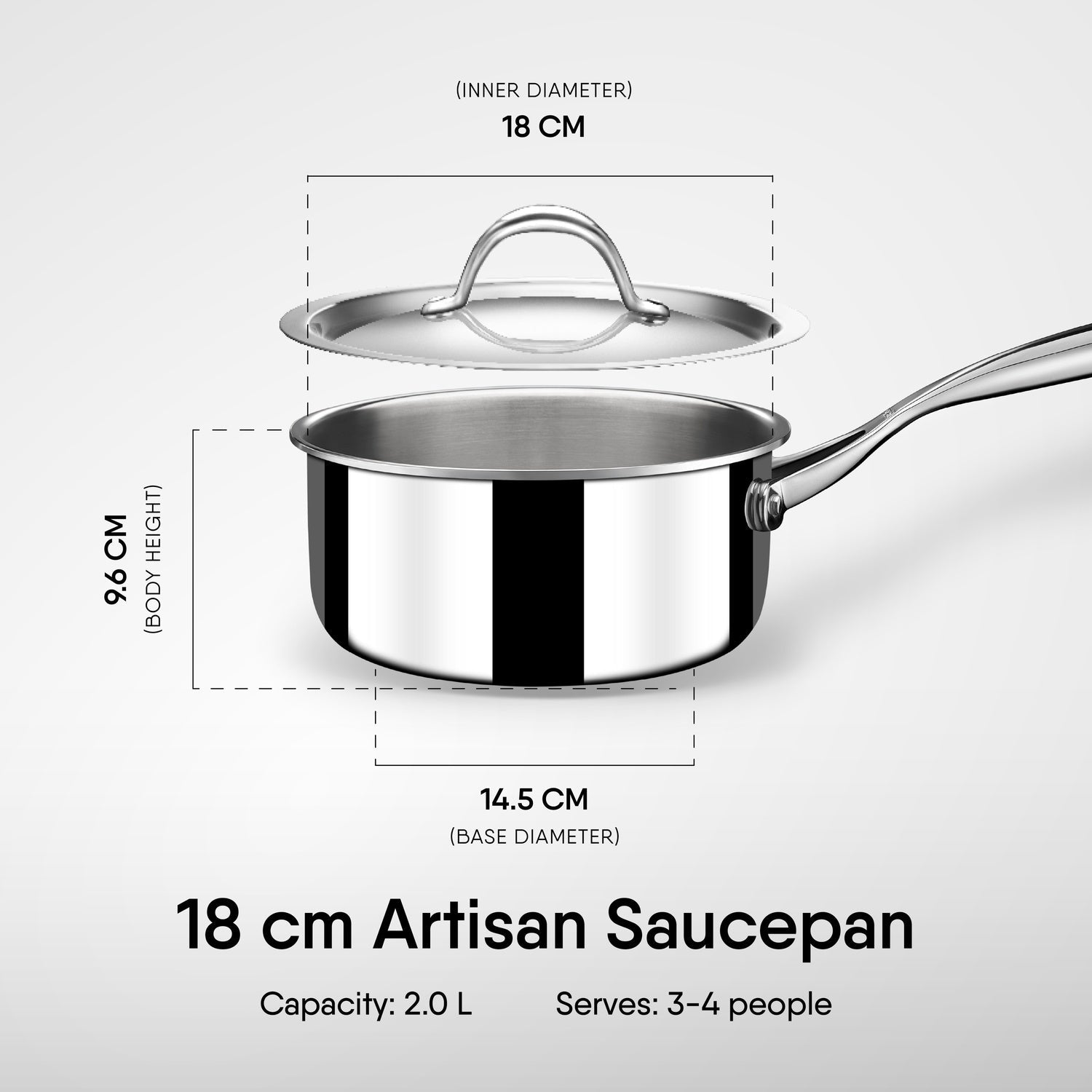 Engrave - Steel Sauce Pan - Triply Artisan Series