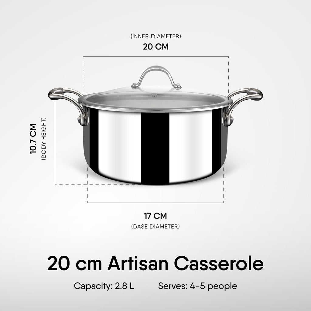 Engrave - Steel Sauce Pot / Casserole - Triply Artisan Series