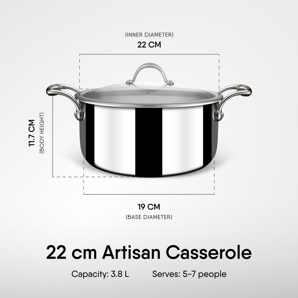 Engrave - Steel Sauce Pot / Casserole - Triply Artisan Series