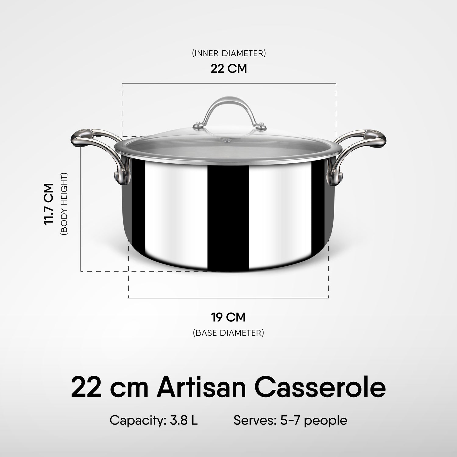 Engrave - Steel Sauce Pot / Casserole - Triply Artisan Series
