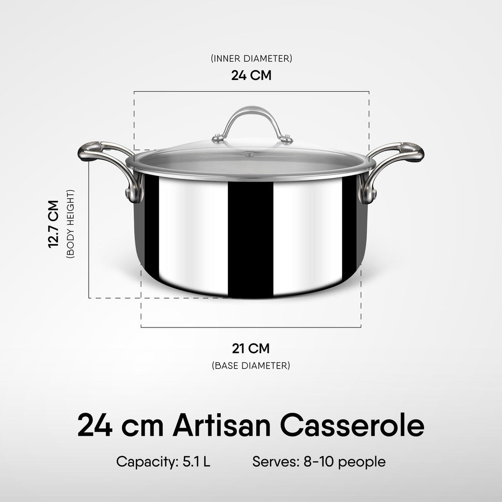Engrave - Steel Sauce Pot / Casserole - Triply Artisan Series