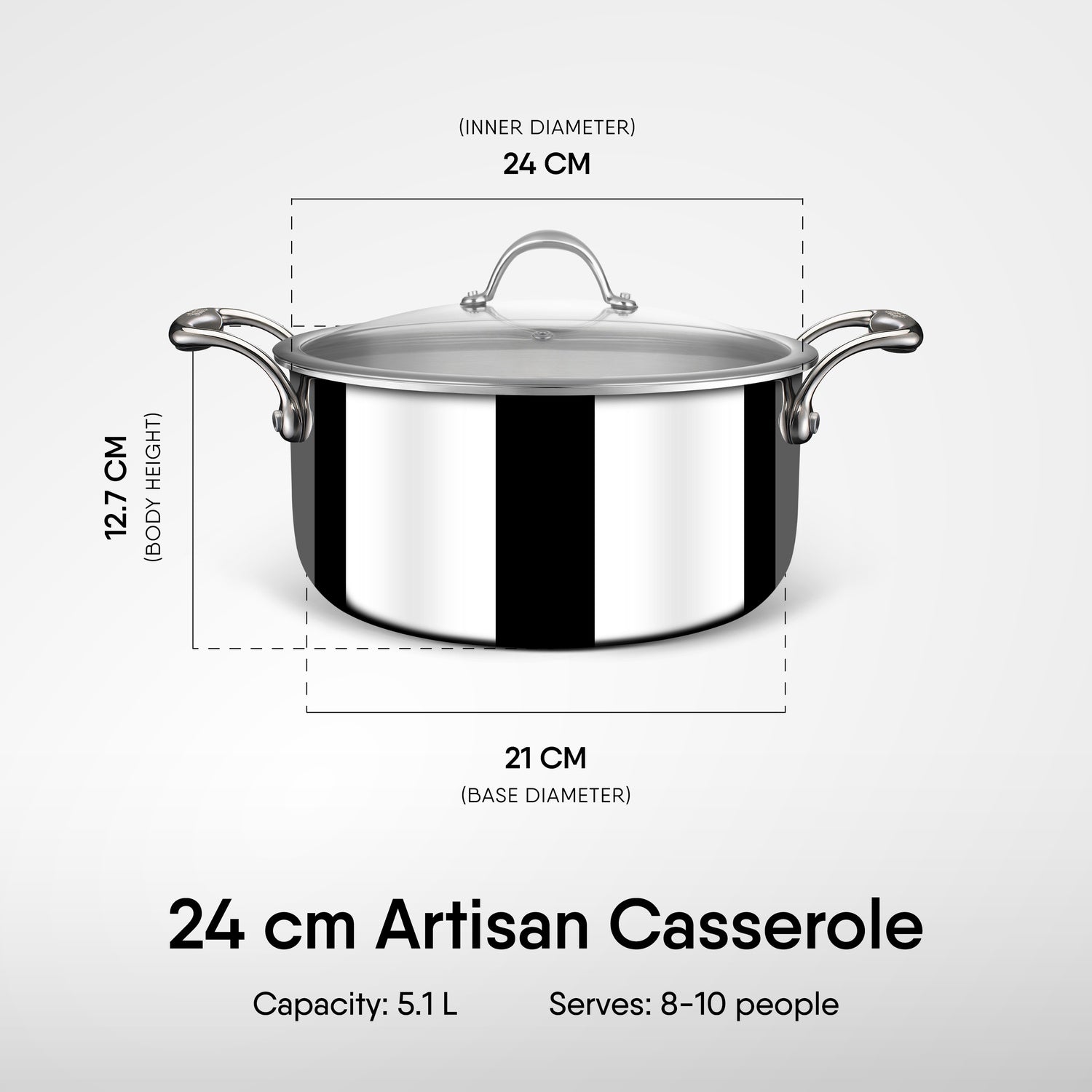 Engrave - Steel Sauce Pot / Casserole - Triply Artisan Series