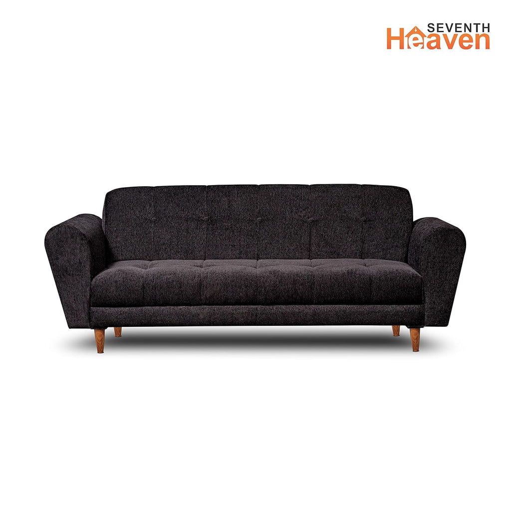 Milan 3 Seater Sofa | Luxury Comfort & Extra Spacious | Sofa | Sofa Set | Wooden Sofa Set for Living Room | Sofa for Living Room & Office (Chenille Molfino - Black)