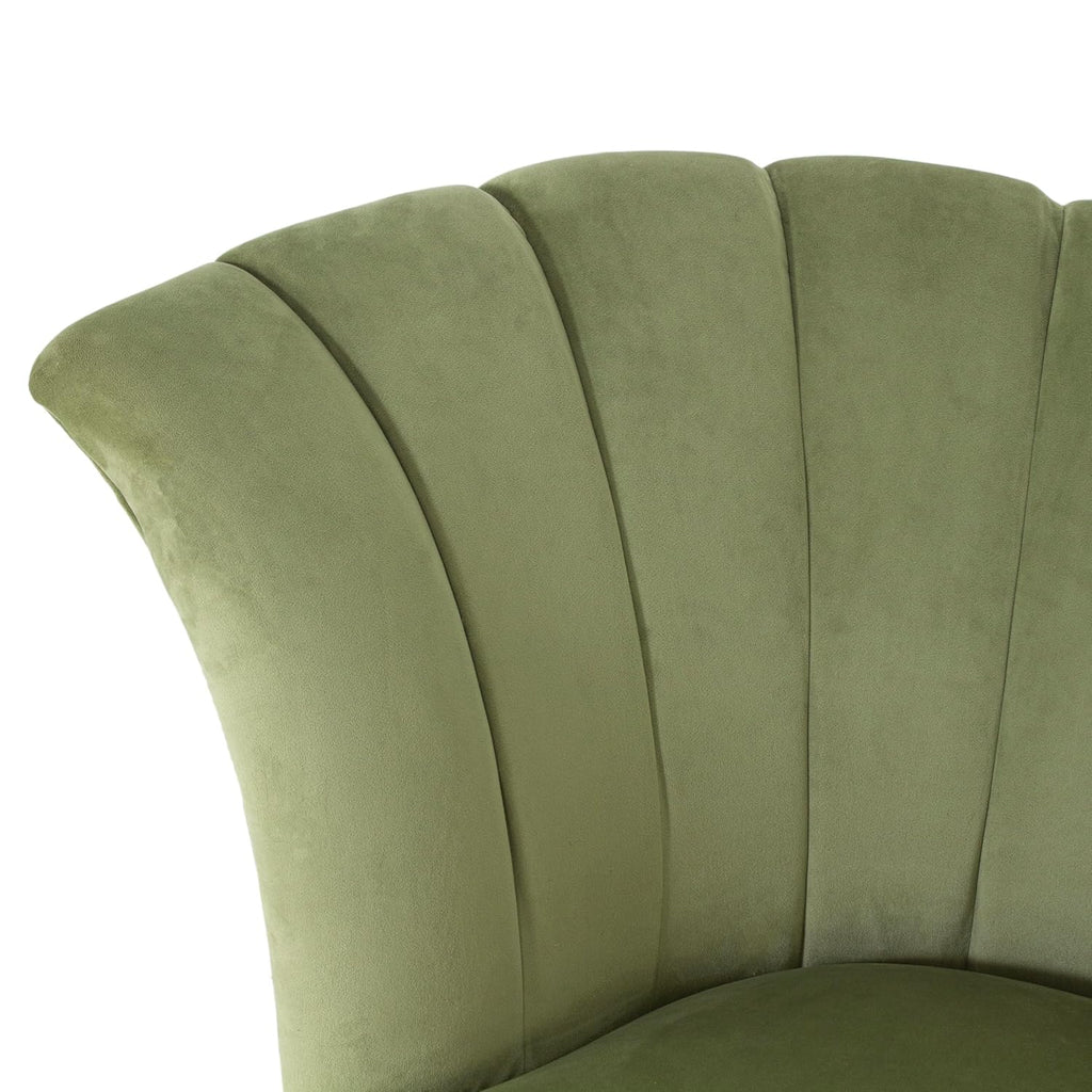Peachtree Butterfly 1 Seater Chair for Living Room, Mango Wooden Frame & Sheesham Wood Leg | Velvet Fabric Chair for Dining Room | Single Seater Chair | No Armstyle |1 Year Warrranty (Set of 2, Green)