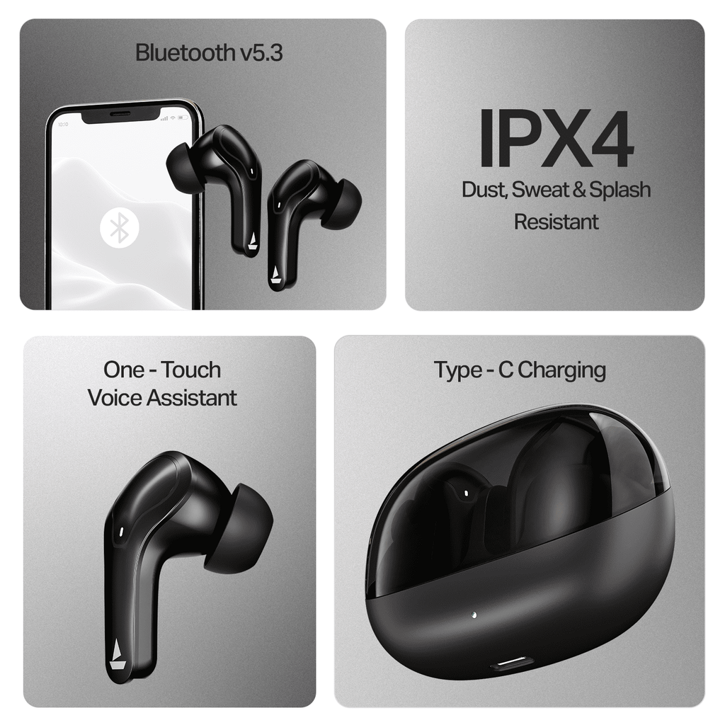 boAt Airdopes Plus 311 | Wireless Earbuds with 50 Hours Playback, Dual Mics with ENx™ Technology, BEAST™ Mode, ASAP™ Charge