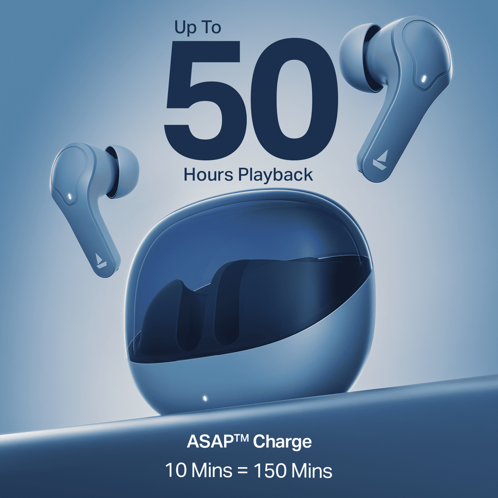boAt Airdopes Plus 311 | Wireless Earbuds with 50 Hours Playback, Dual Mics with ENx™ Technology, BEAST™ Mode, ASAP™ Charge