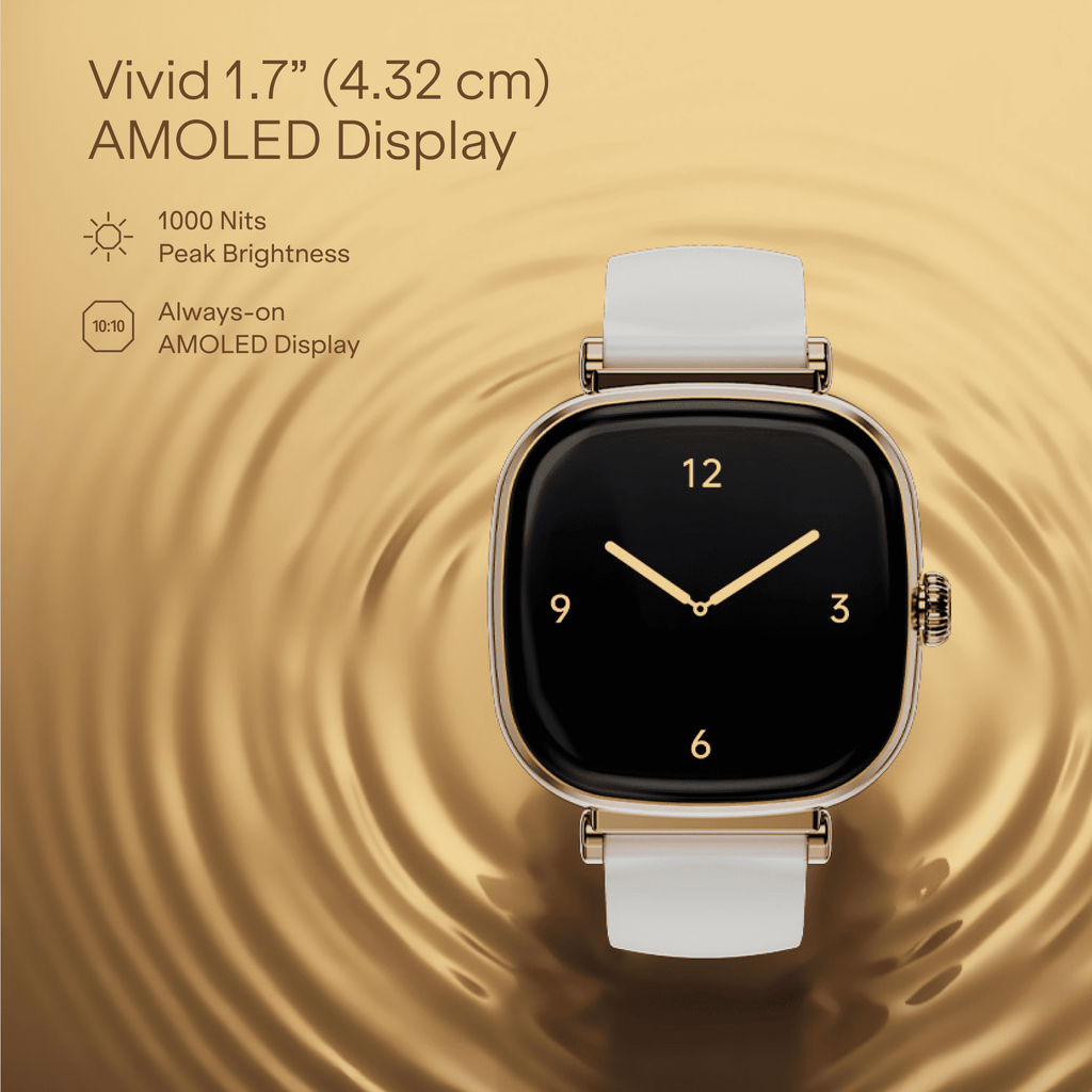 boAt Chrome Ivory | Smartwatch with 1.70" AMOLED Display, 1000 nits brightness & Female Wellness Tracking (Co-Designed with GIVA)