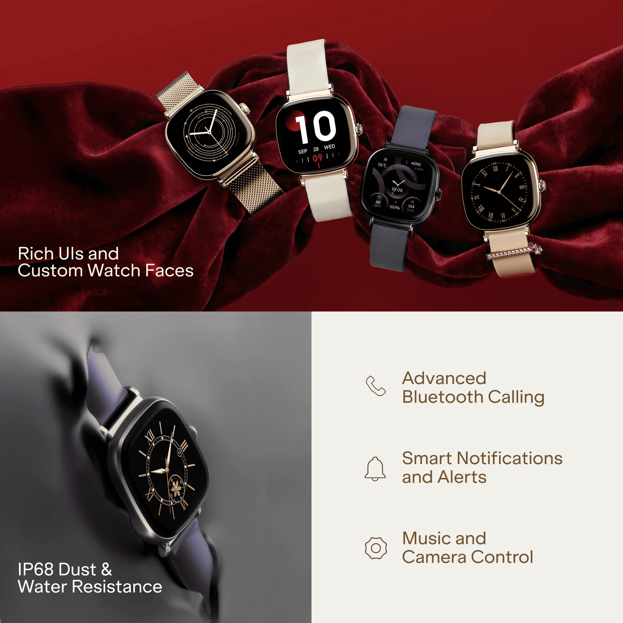 boAt Chrome Ivory | Smartwatch with 1.70" AMOLED Display, 1000 nits brightness & Female Wellness Tracking (Co-Designed with GIVA)
