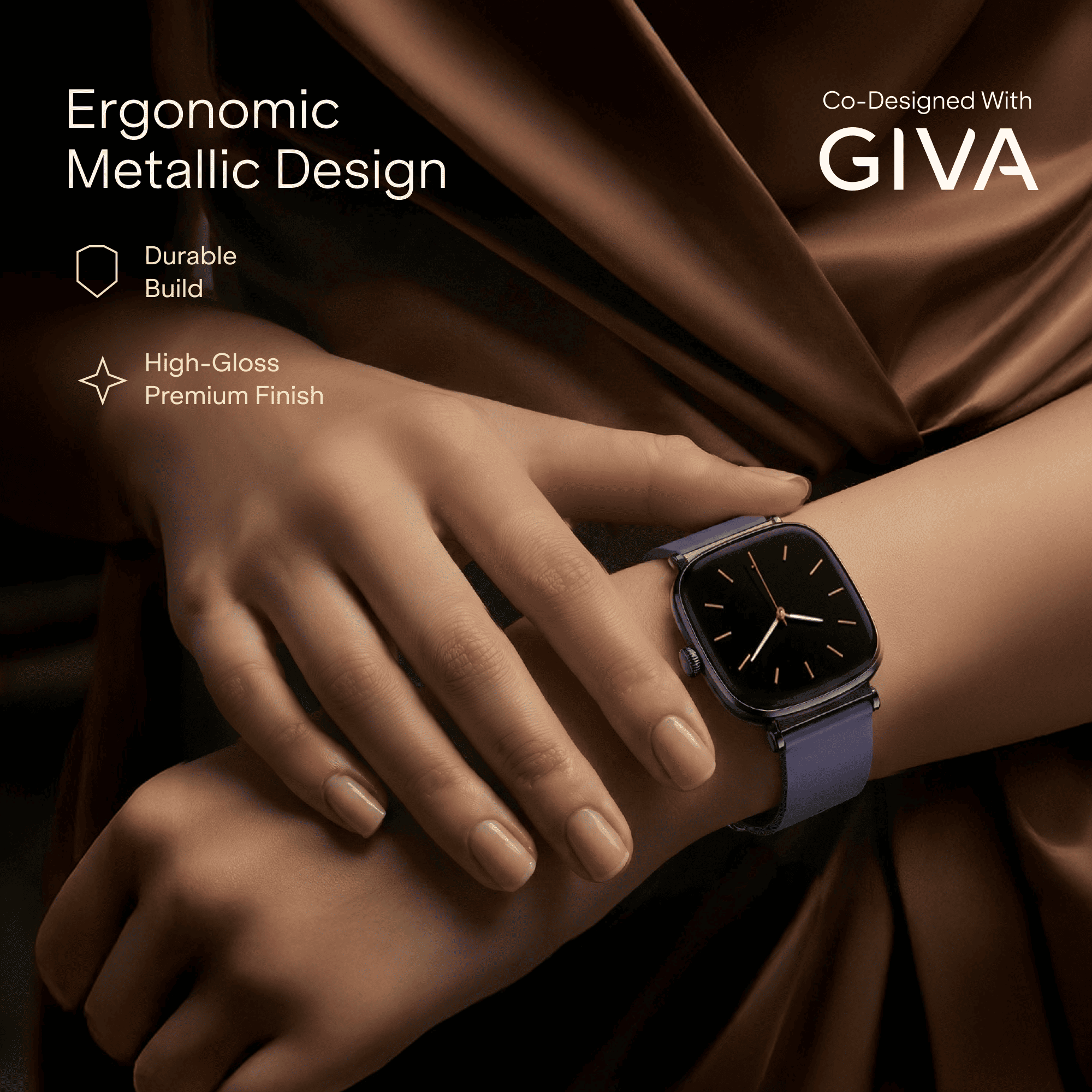 boAt Chrome Ivory | Smartwatch with 1.70" AMOLED Display, 1000 nits brightness & Female Wellness Tracking (Co-Designed with GIVA)