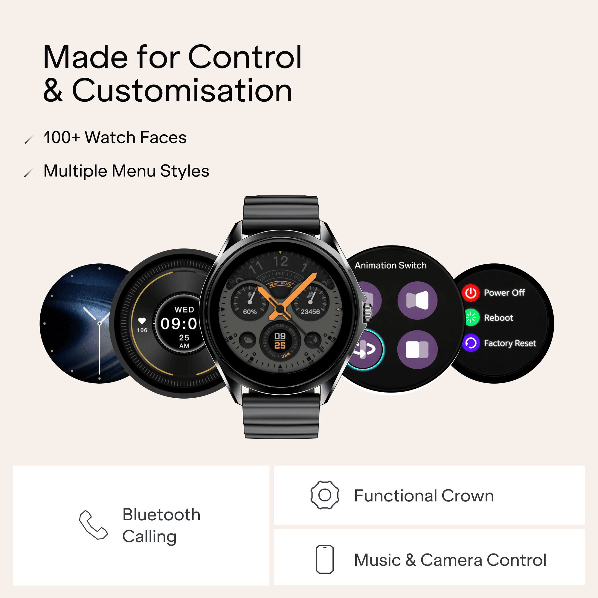 boAt Ultima Aeris | 1.43" AMOLED Smartwatch with 1000 Nits Brightness and Metal Design