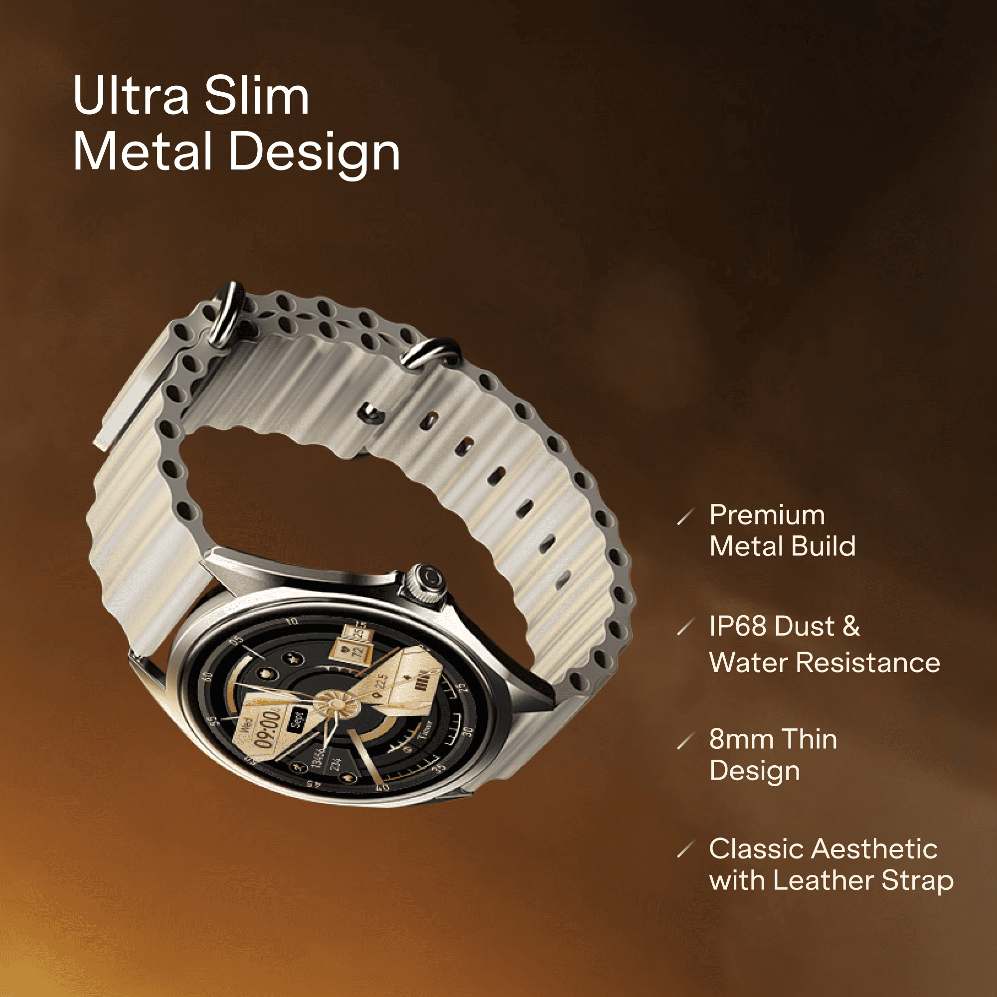 boAt Ultima Aeris | 1.43" AMOLED Smartwatch with 1000 Nits Brightness and Metal Design