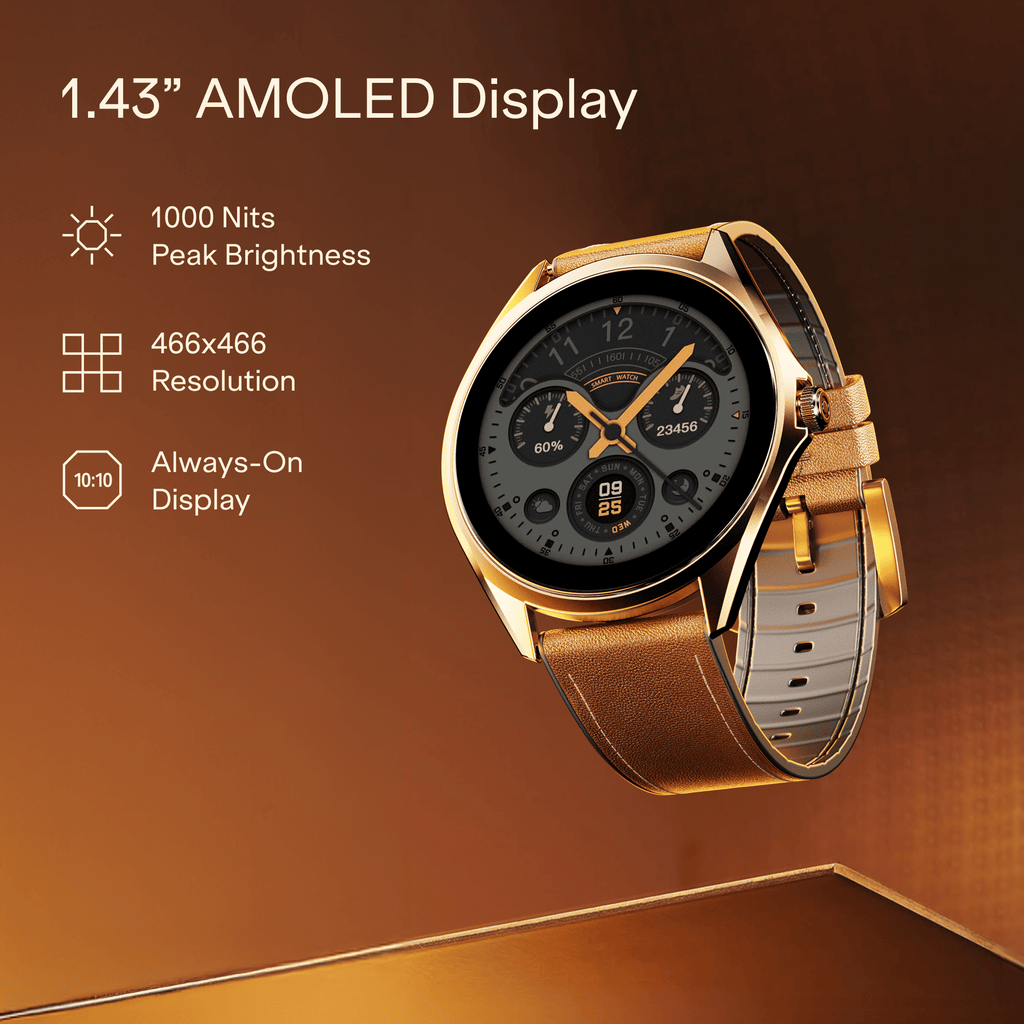 boAt Ultima Aeris | 1.43" AMOLED Smartwatch with 1000 Nits Brightness and Metal Design