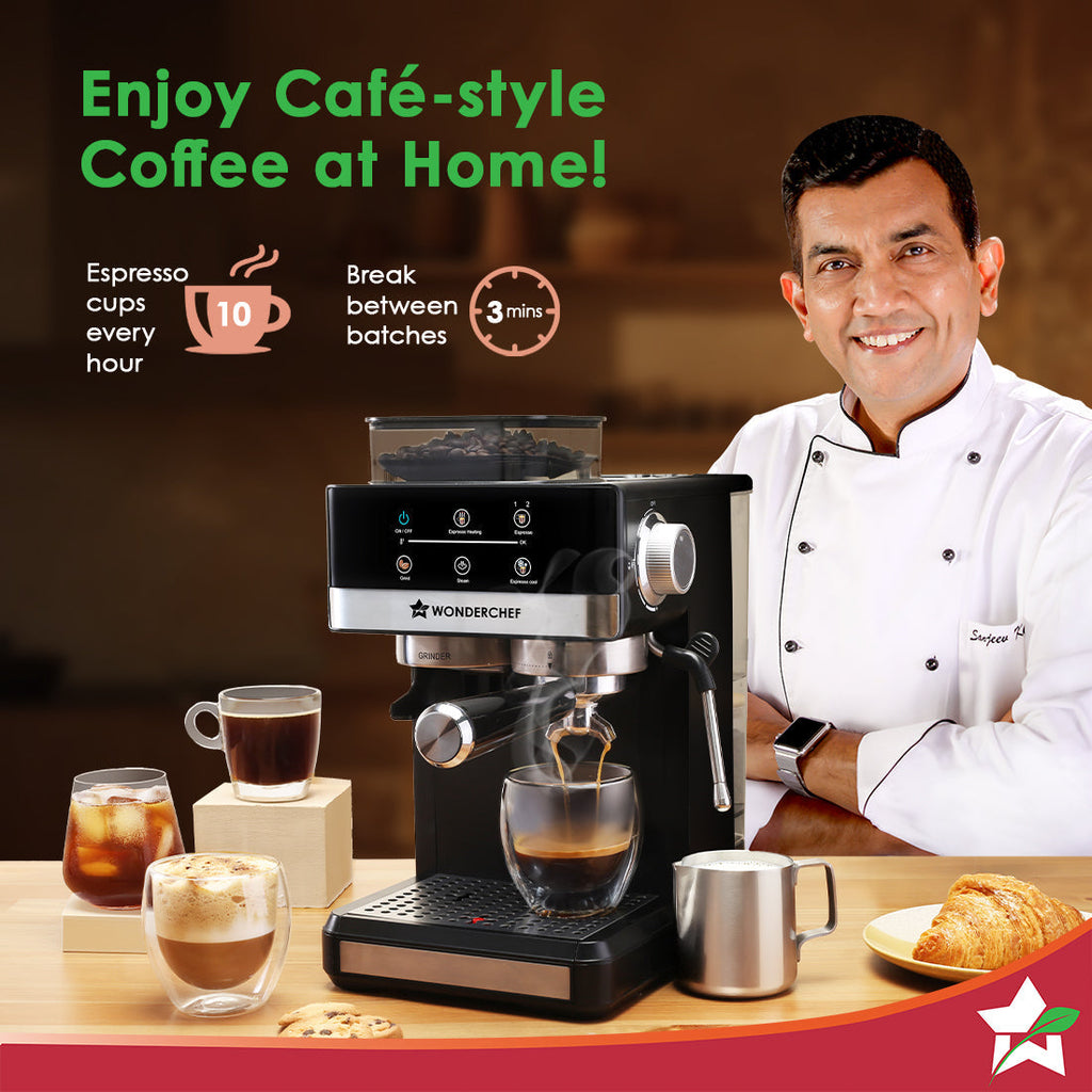 Regalia Espresso Machine & Coffee Grinder, 20-bar Pressure, Café-style Espresso, Hot & Cold Brew, 20 Grinding Options, 2-Yr Warranty