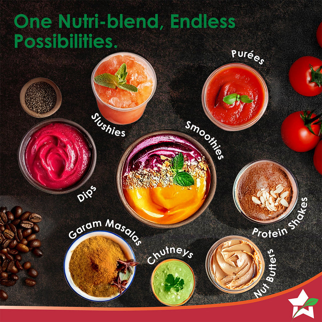 Nutri-blend Storm 1200W | 100% Copper Motor | Sharp 6-wing Stainless Steel Blade | Masalas, Chutney, Nuts, Crush Ice | 2 Jars | 22000 RPM | Sipper Attachment | 2 Year Warranty