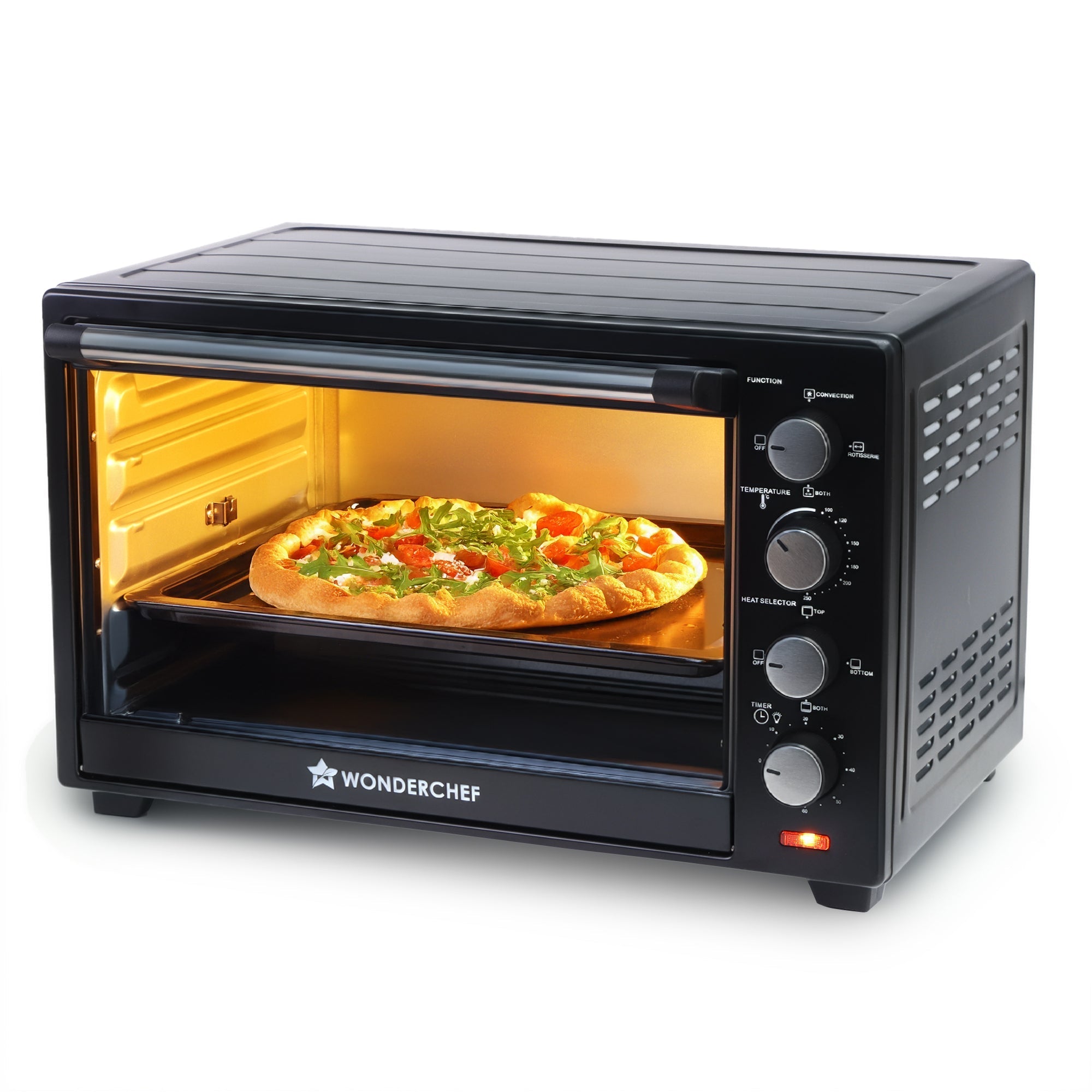 Oven Toaster Griller (OTG) - 48 L | With Rotisserie | Auto-Shut Off | Heat-Resistant Tempered Glass | 6-Stage Heat Selection Bake, Grill, Roast | Easy to Clean | Black | 2 Year Warranty