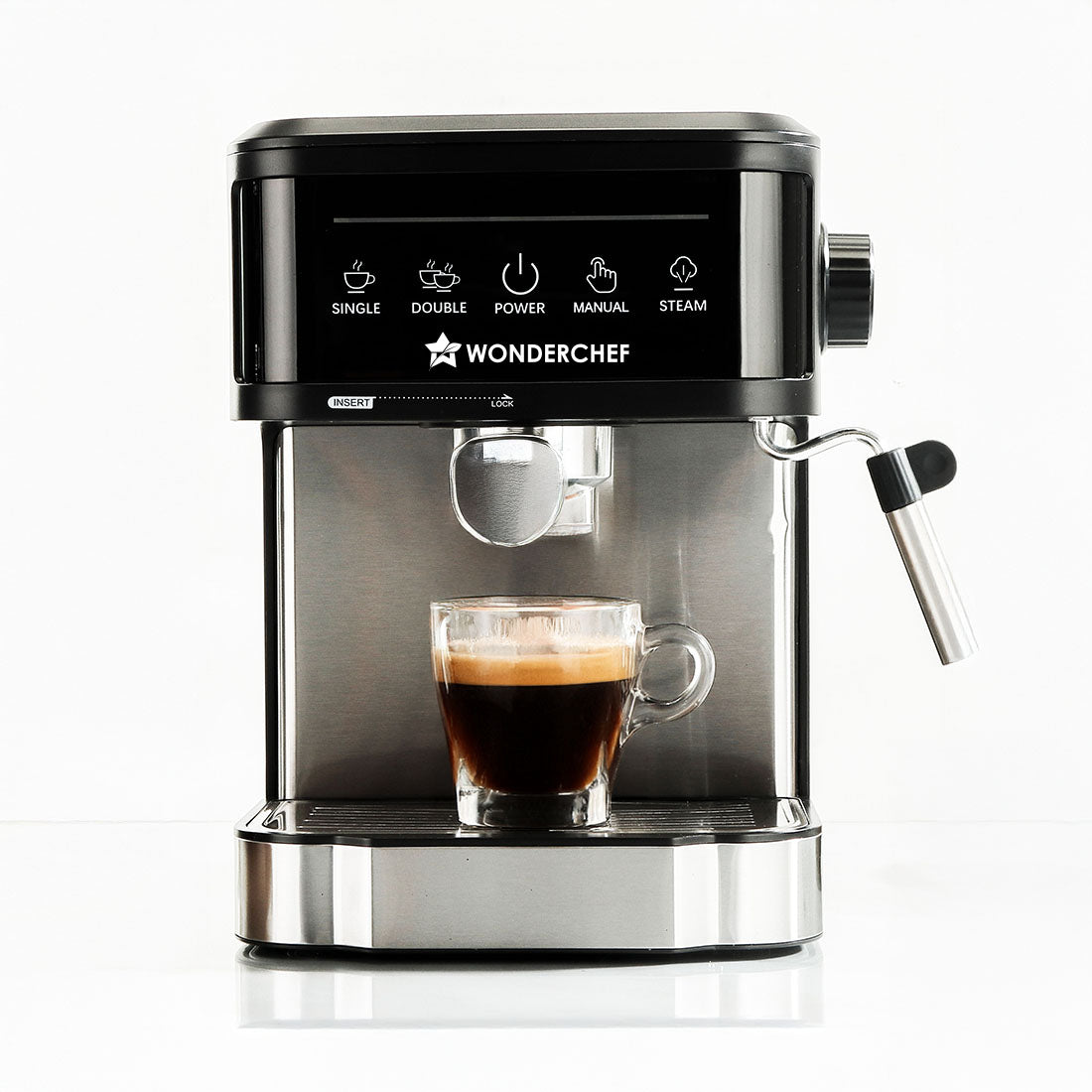 Regalia Neo 20-Bar Espresso Coffee Machine, Built-in Frother for Cappuccino & Latte, Metal Porta Filter, Double Thermo Block, LCD Panel, Perfect Gift Idea for Coffee Lovers, 2-Yr Warranty