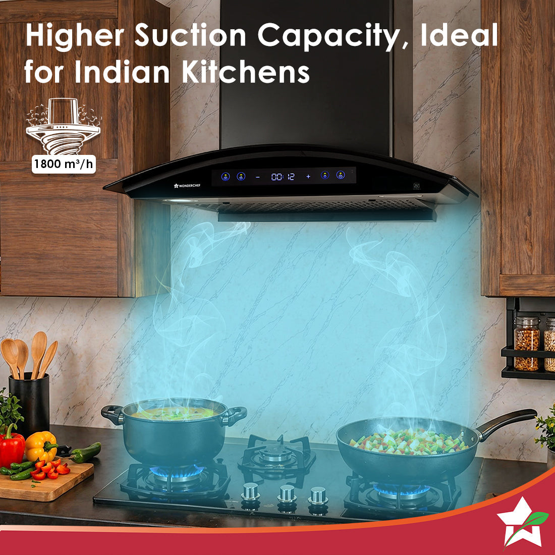 Ultra Curve 60cm Filterless Auto-clean Kitchen Chimney with Oil Collector, BLDC Motor, Suction 1700 m3/hr, Motion Sensor + Touch Control, 15-Yr Warranty on Motor & 5-Yr Comprehensive, Black